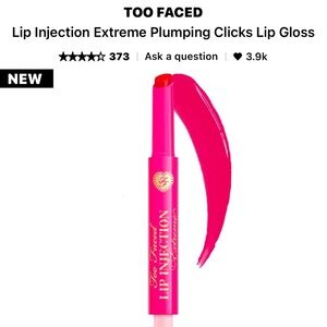 TOO FACED Lip Injection Extreme Plumping Clicks Lip Gloss - on pointe cherry red